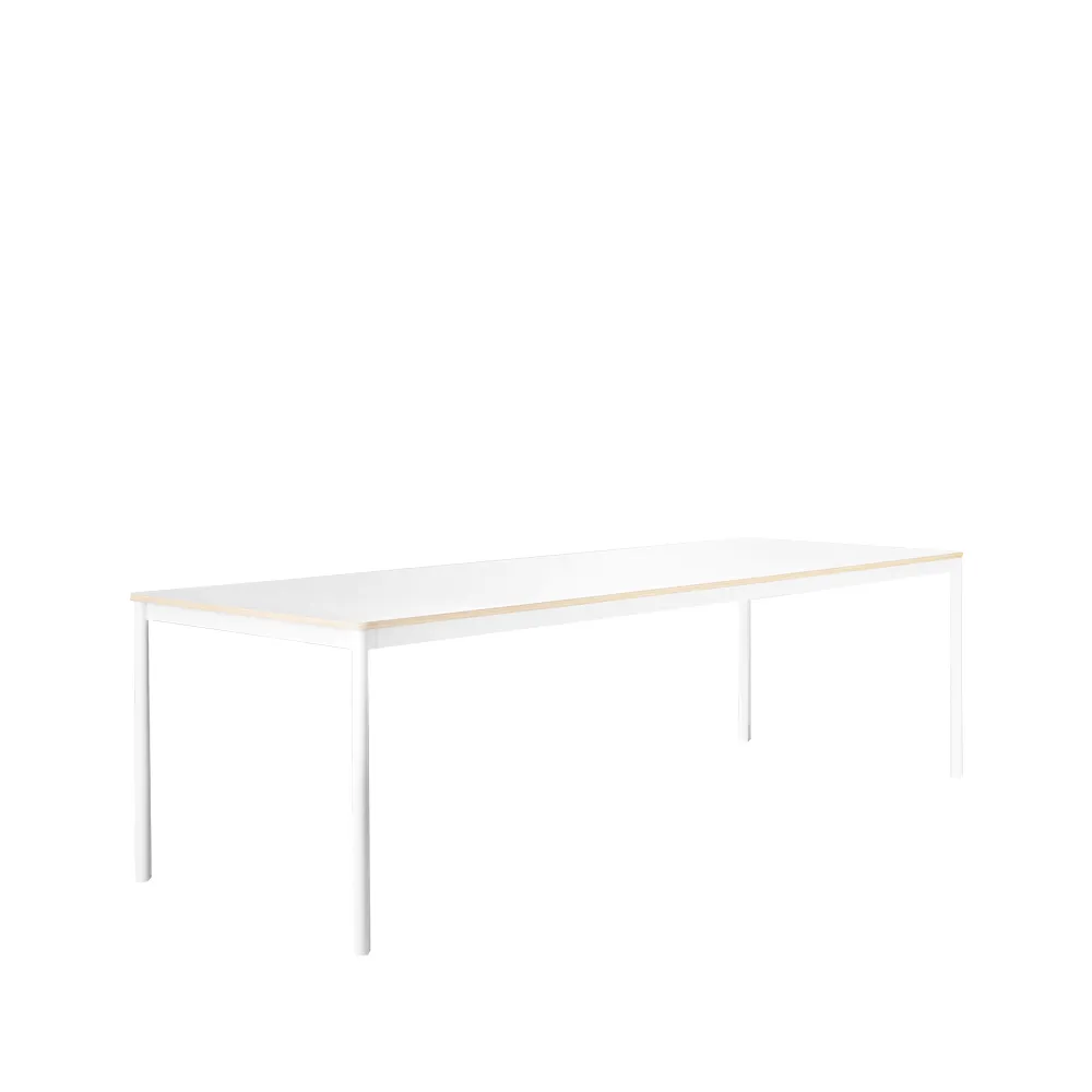 Table à manger Base, white, bord en contreplaqué, 250x90 cm Muuto