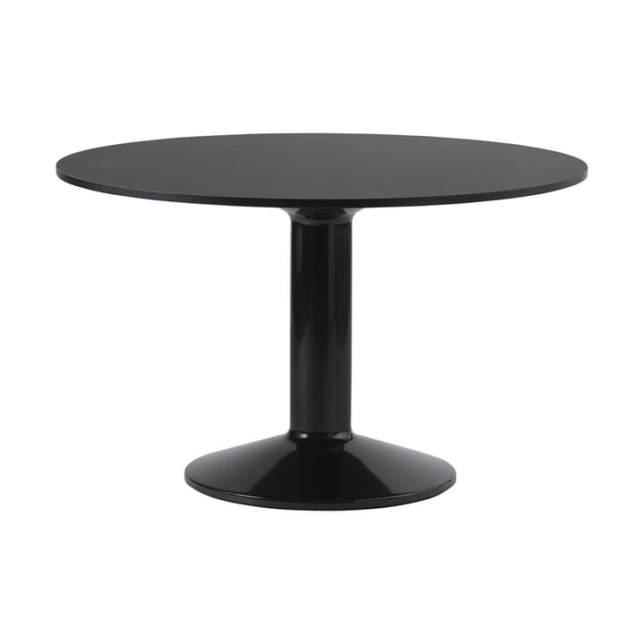 Table à pied central Midst Ø120 cm - Black Linoleum-Black - Muuto