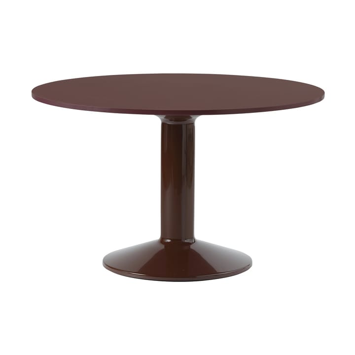 Table à pied central Midst Ø120 cm - Dark Red Linoleum-Dark Red - Muuto
