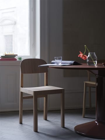Table à pied central Midst Ø120 cm - Dark Red Linoleum-Dark Red - Muuto