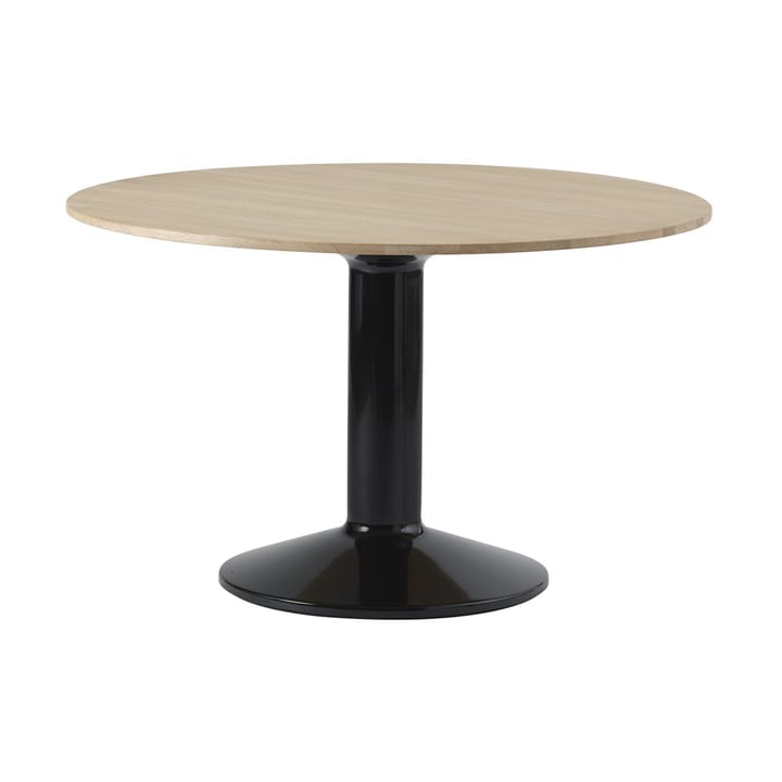 Table à pied central Midst Ø120 cm - Oiled Oak-Black - Muuto