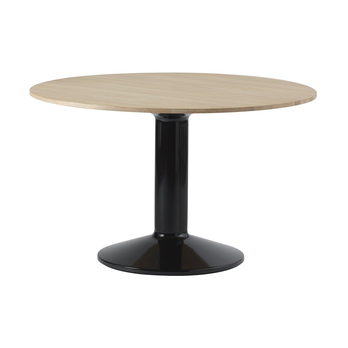 Muuto Table à pied central Midst o120 cm Oiled Oak-Black