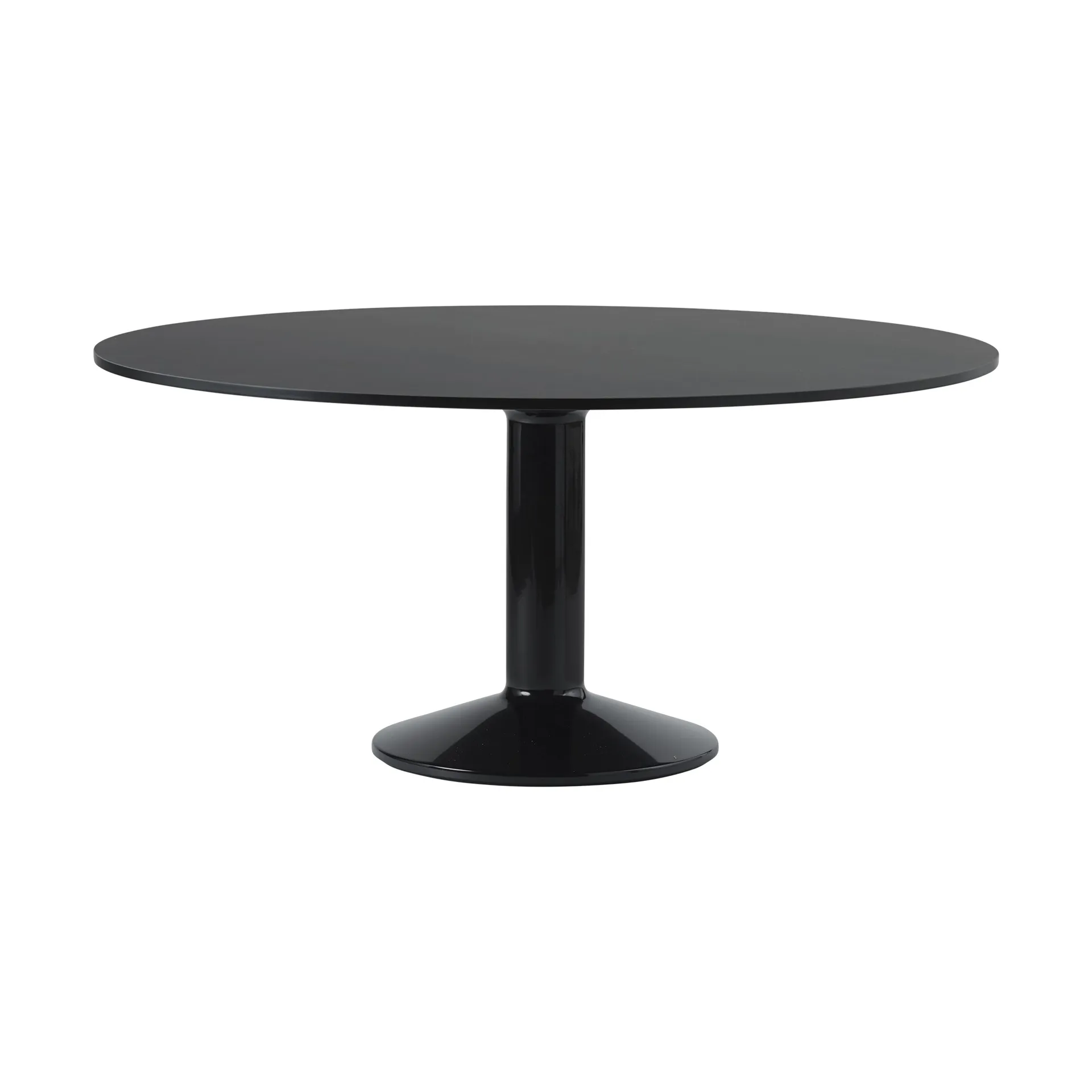 Table à pied central Midst Ø160 cm, Black Linoleum-Black Muuto