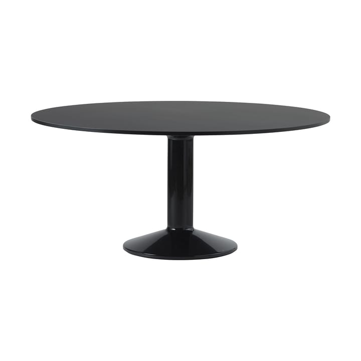 Table à pied central Midst Ø160 cm - Black Linoleum-Black - Muuto