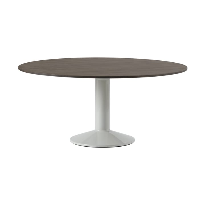 Table à pied central Midst Ø160 cm - Dark Oiled Oak-Grey - Muuto
