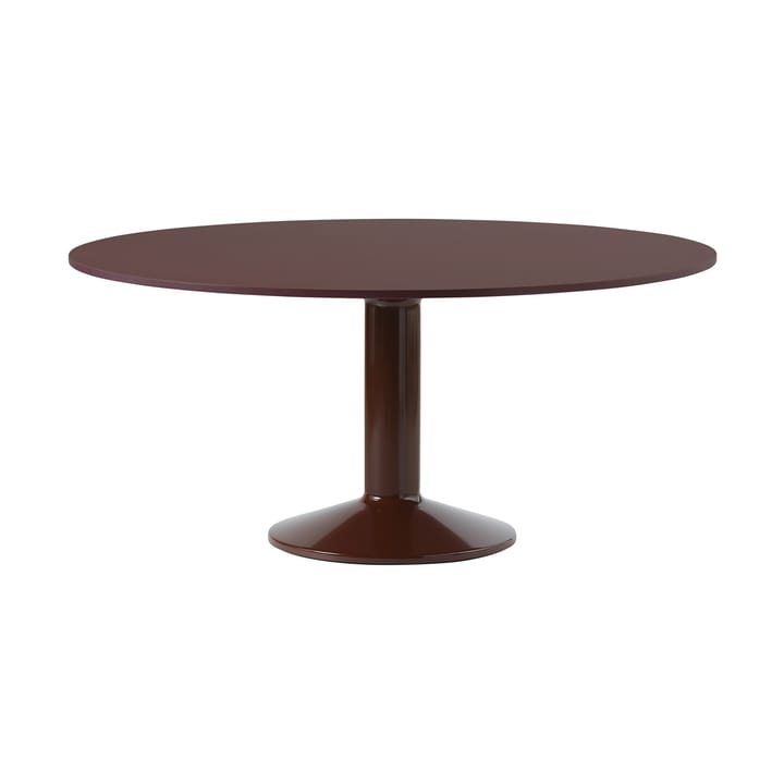 Table à pied central Midst Ø160 cm - Dark Red Linoleum-Dark Red - Muuto