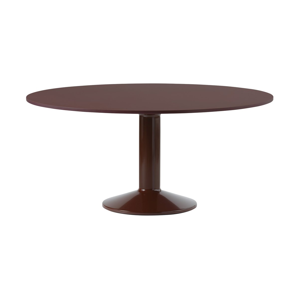 Muuto Table à pied central Midst o160 cm Dark Red Linoleum-Dark Red