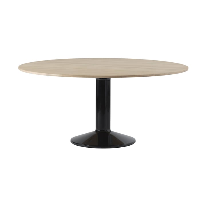 Table à pied central Midst Ø160 cm - Oiled Oak-Black - Muuto