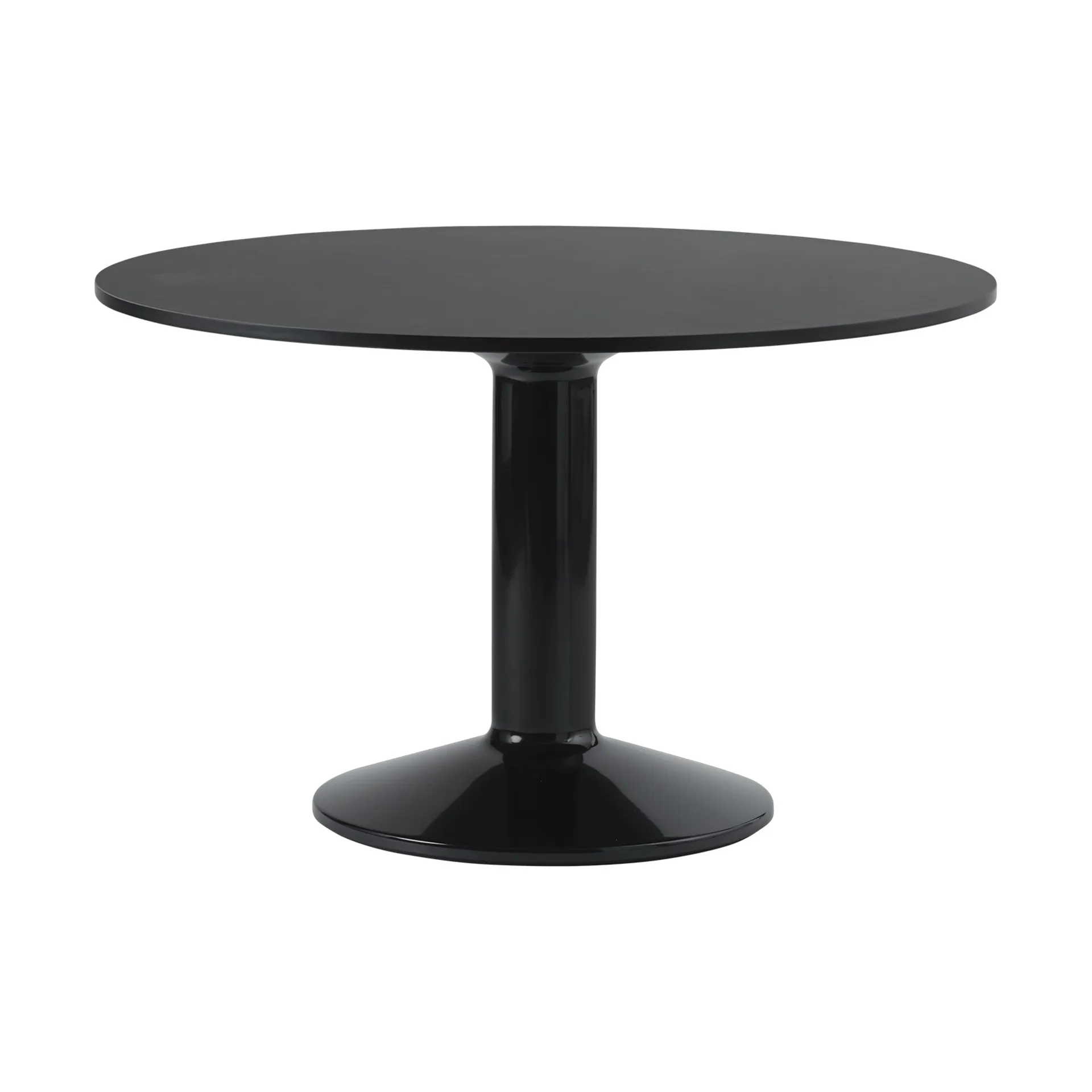 Table à pied central Midst, Black linoleum-black, Ø120 cm Muuto
