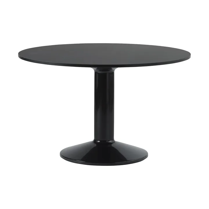 Table à pied central Midst - Black linoleum-black, Ø120 cm - Muuto
