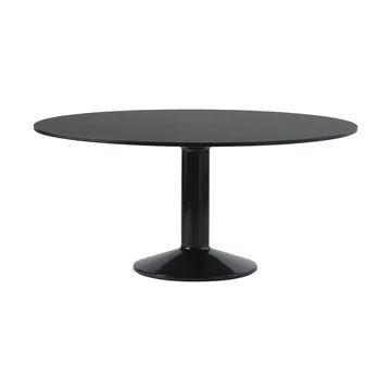 Table à pied central Midst - Black linoleum-black, Ø160 cm - Muuto