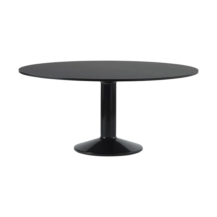 Table à pied central Midst - Black linoleum-black, Ø160 cm - Muuto