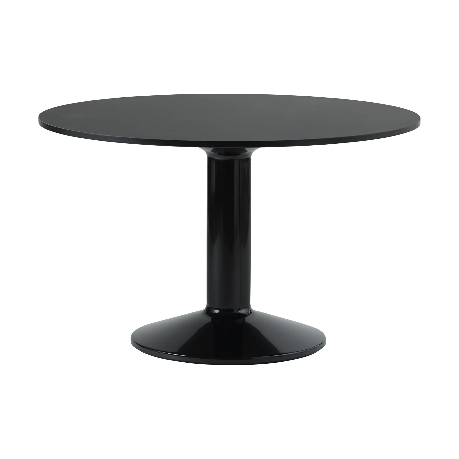 Table à pied central Midst, Black nanolaminate-black, Ø120 cm Muuto