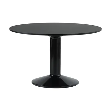 Table à pied central Midst - Black nanolaminate-black, Ø120 cm - Muuto