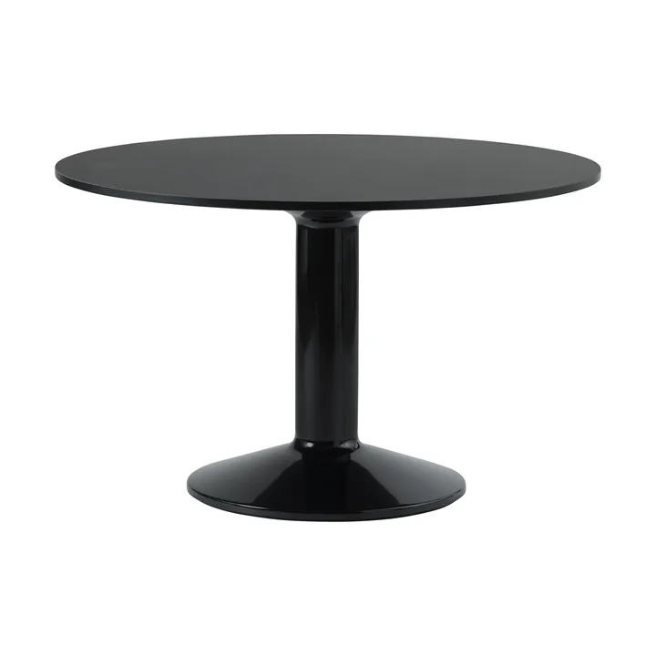 Table à pied central Midst - Black nanolaminate-black, Ø120 cm - Muuto