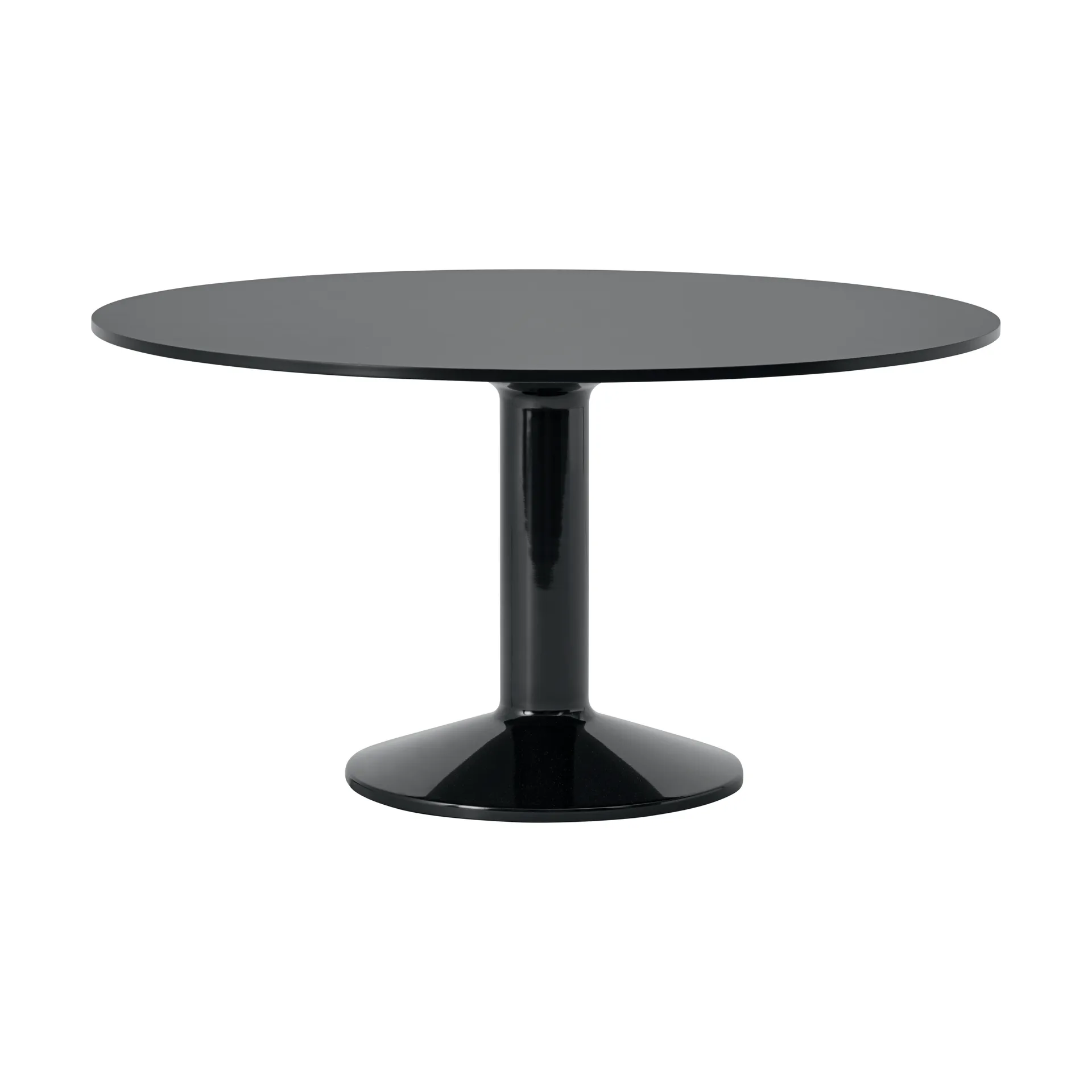 Table à pied central Midst, Black nanolaminate-black, Ø140 cm Muuto
