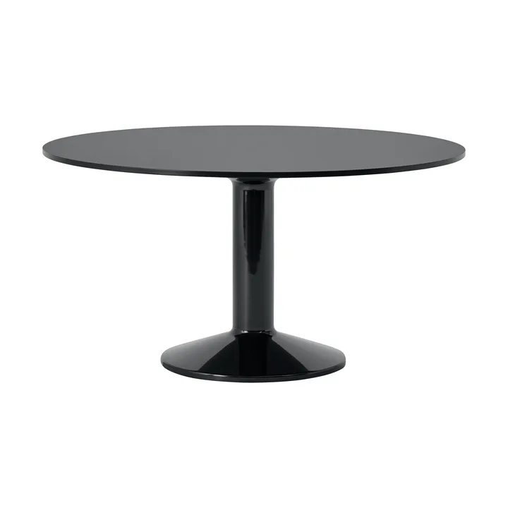 Table à pied central Midst - Black nanolaminate-black, Ø140 cm - Muuto