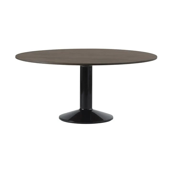 Table à pied central Midst - Dark oiled oak-black, Ø160 cm - Muuto