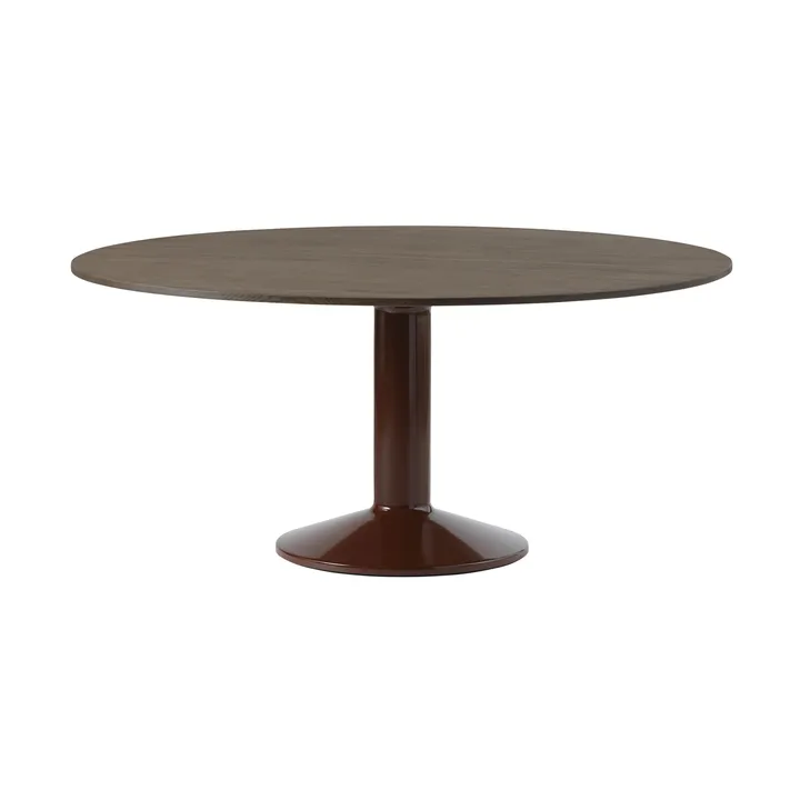 Table à pied central Midst - Dark oiled oak-dark red, Ø160 cm - Muuto