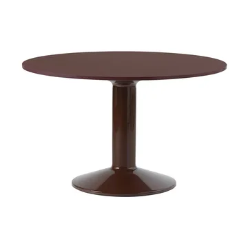 Table à pied central Midst - Dark red linoleum-dark red, Ø120 cm - Muuto