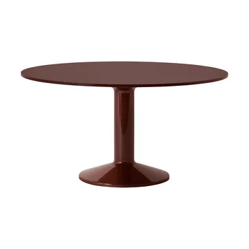 Table à pied central Midst - Dark red linoleum-dark red, Ø140 cm - Muuto