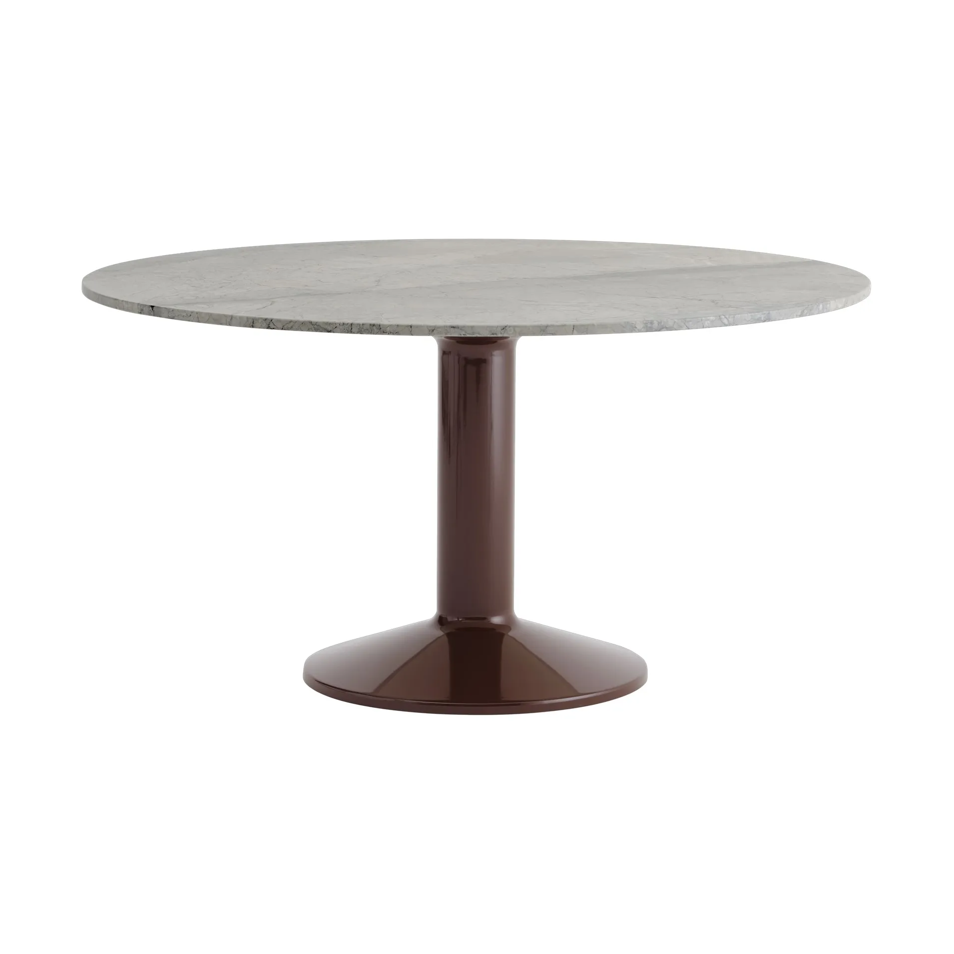 Table à pied central Midst, Marbre gris-dark red, Ø140 cm Muuto