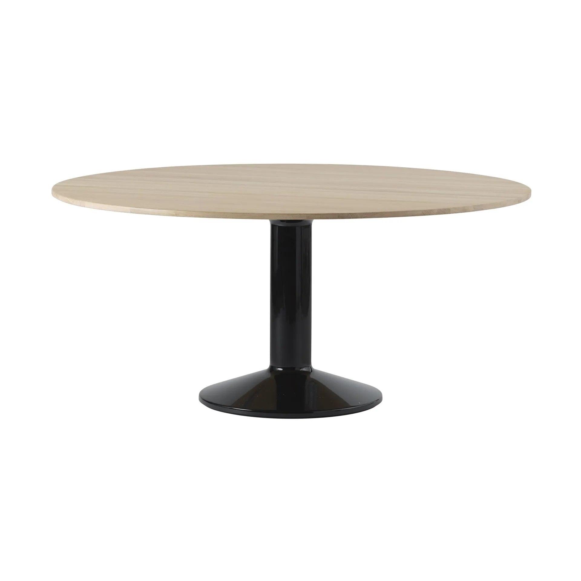 Table à pied central Midst, Oiled oak-black, Ø160 cm Muuto