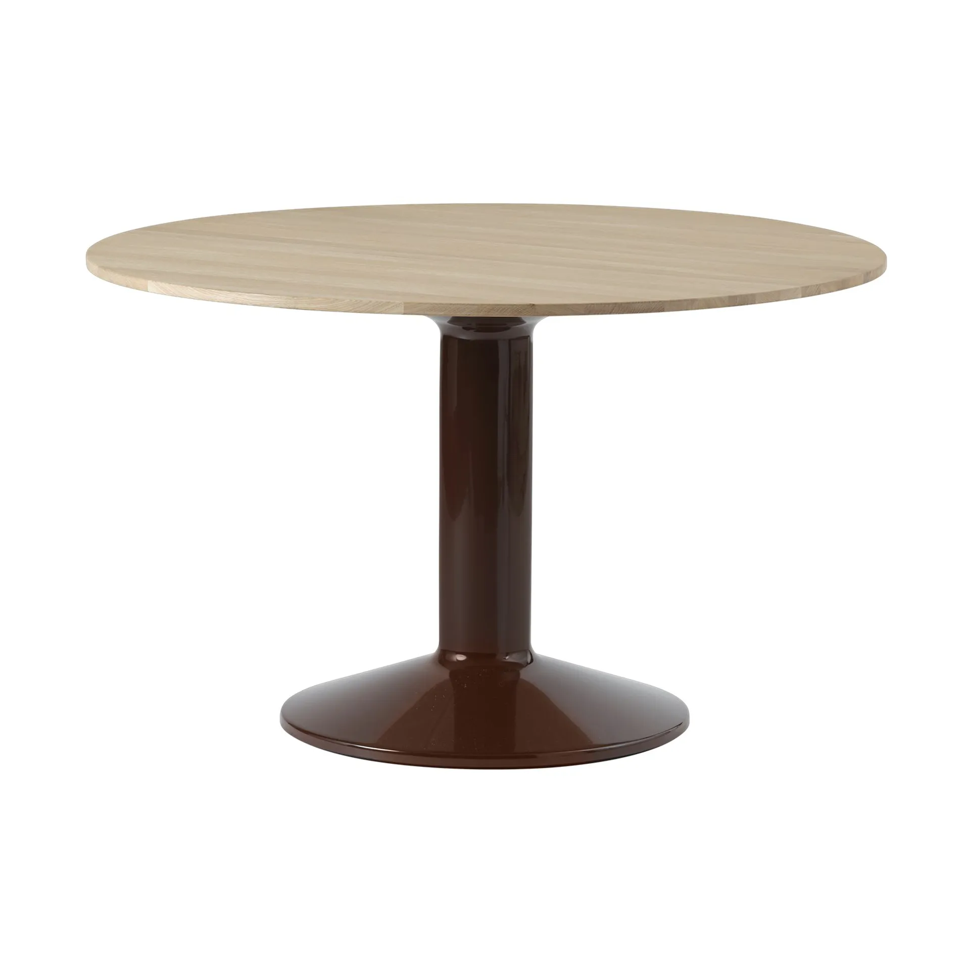 Table à pied central Midst, Oiled oak-dark red, Ø120 cm Muuto