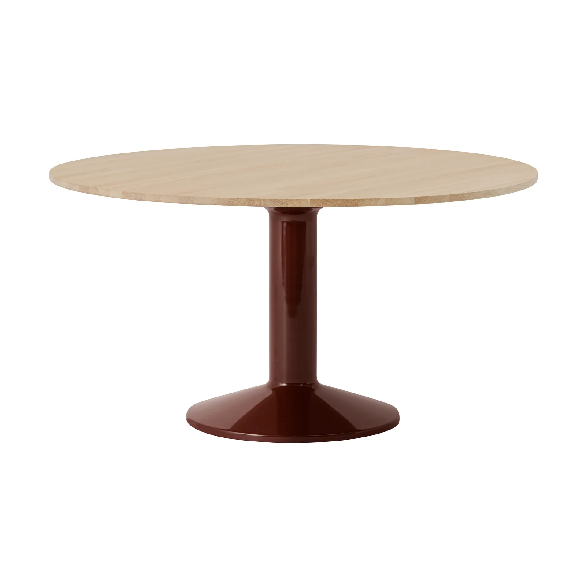 Table à pied central Midst, Oiled oak-dark red, Ø140 cm Muuto