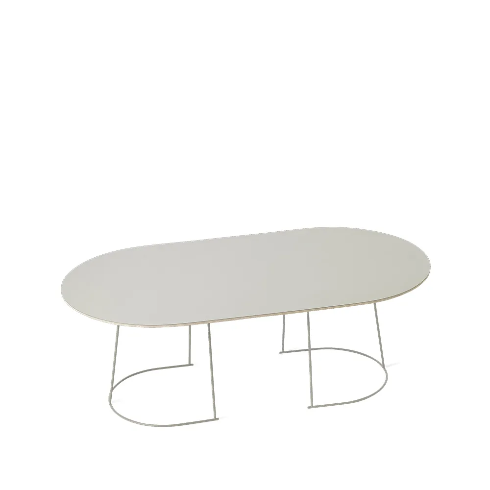 Table basse Airy ovale, grey, nanolaminé, large Muuto
