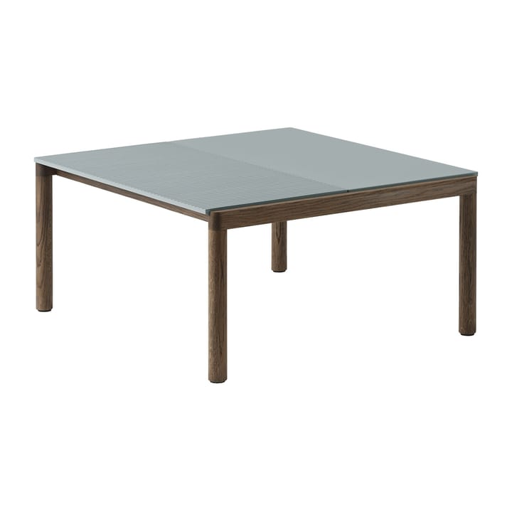 Table basse Couple 1 Plain-1 Wavy 80x84x40 cm - Pale blue-dark oiled oak - Muuto