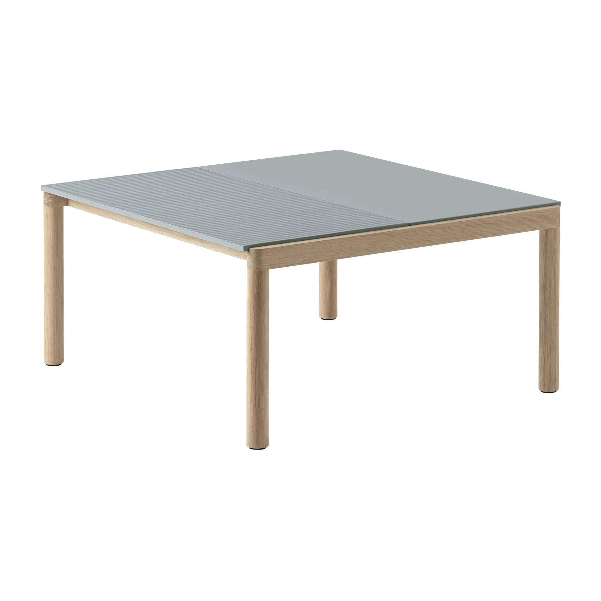 Table basse Couple 1 Plain-1 Wavy 80x84x40 cm, Pale blue-oak Muuto