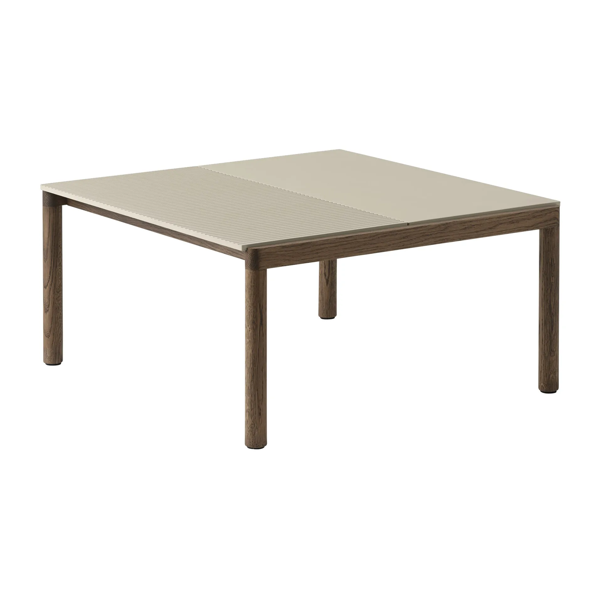Table basse Couple 1 Plain-1 Wavy 80x84x40 cm, Sand-dark oiled oak Muuto