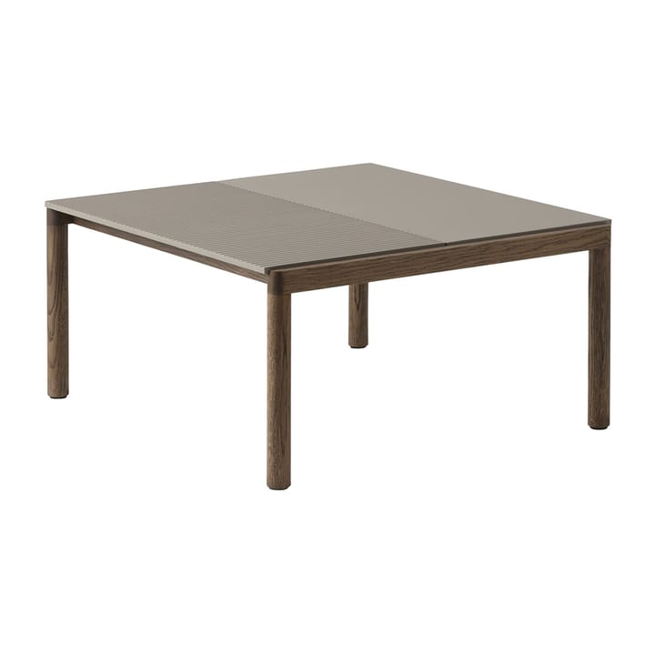 Table basse Couple 1 Plain-1 Wavy 80x84x40 cm - Taupe-dark oiled oak - Muuto