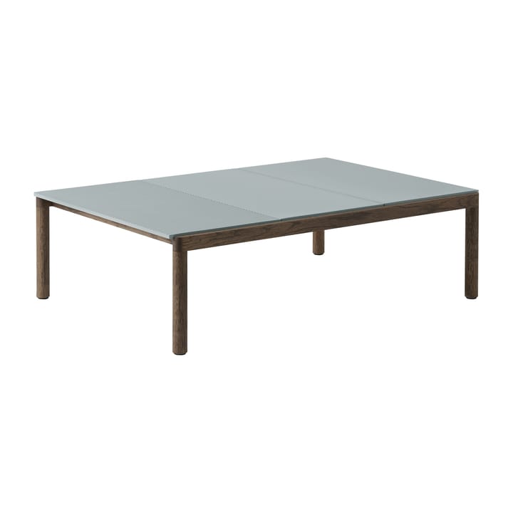 Table basse Couple 2 Plain-1 Wavy 120x84x35 cm - Pale blue-dark oiled oak - Muuto