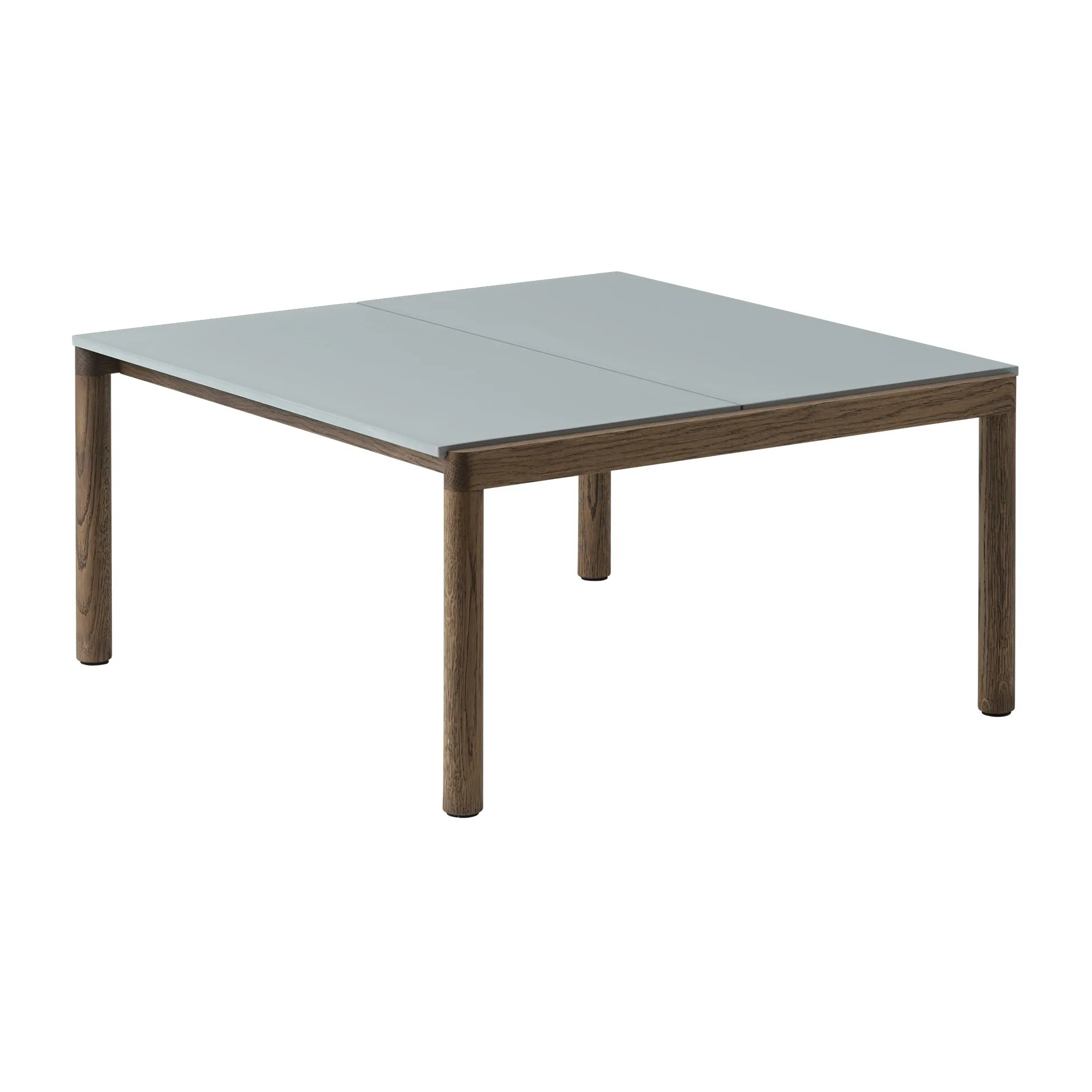Table basse Couple 2 Plain 80x84x40 cm, Pale blue-dark oiled oak Muuto
