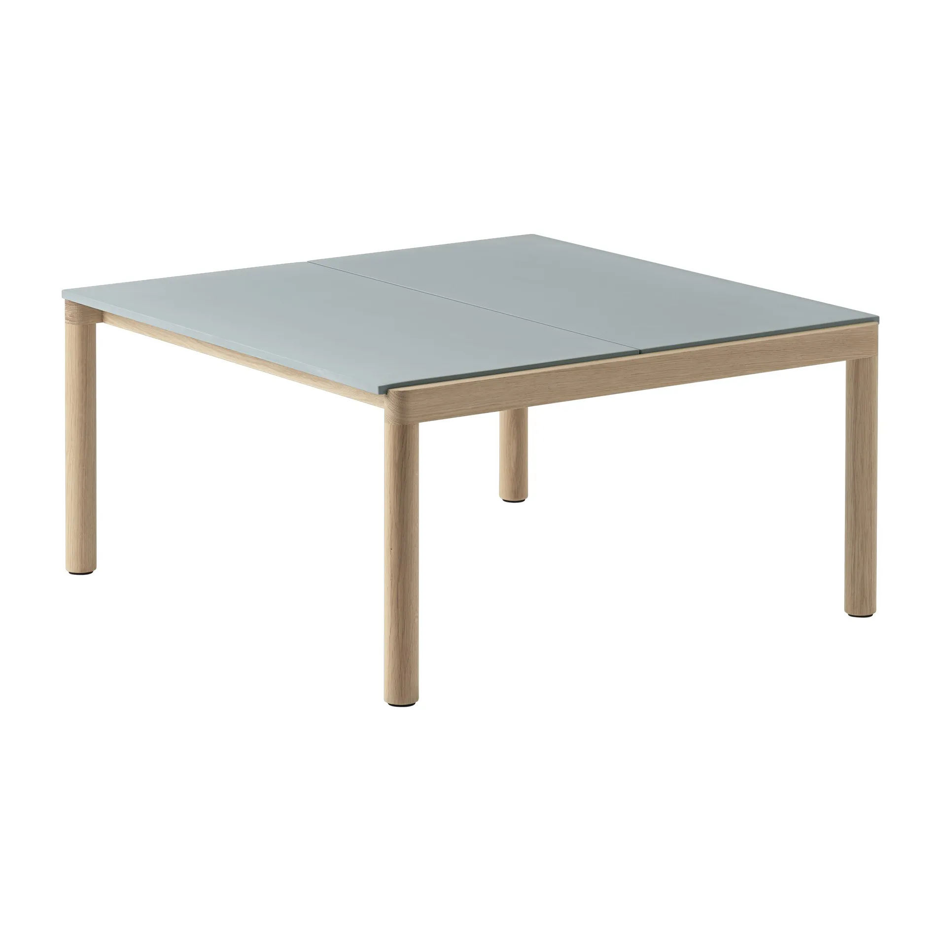 Table basse Couple 2 Plain 80x84x40 cm, Pale blue-oak Muuto