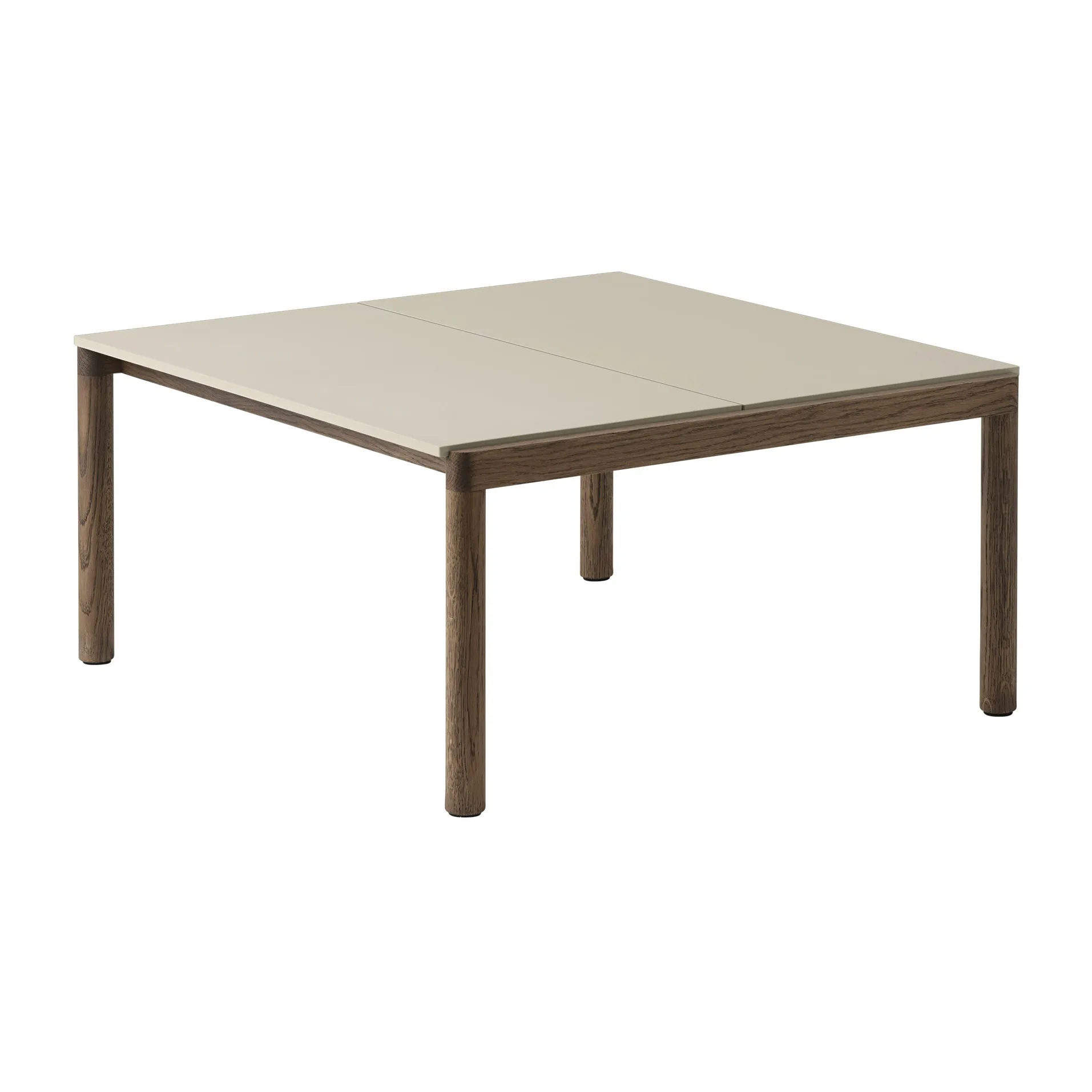 Table basse Couple 2 Plain 80x84x40 cm, Sand-dark oiled oak Muuto