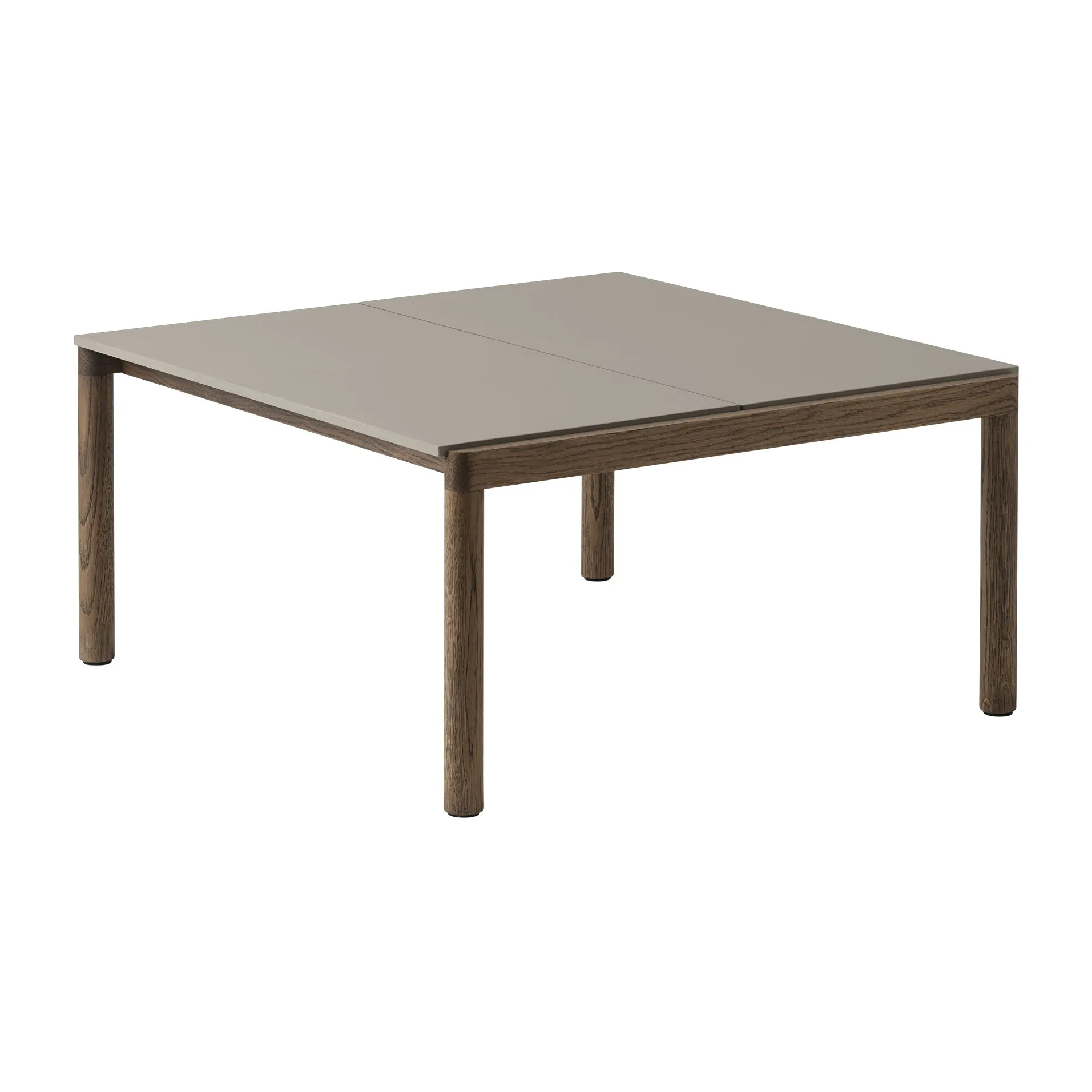 Table basse Couple 2 Plain 80x84x40 cm, Taupe-dark oiled oak Muuto