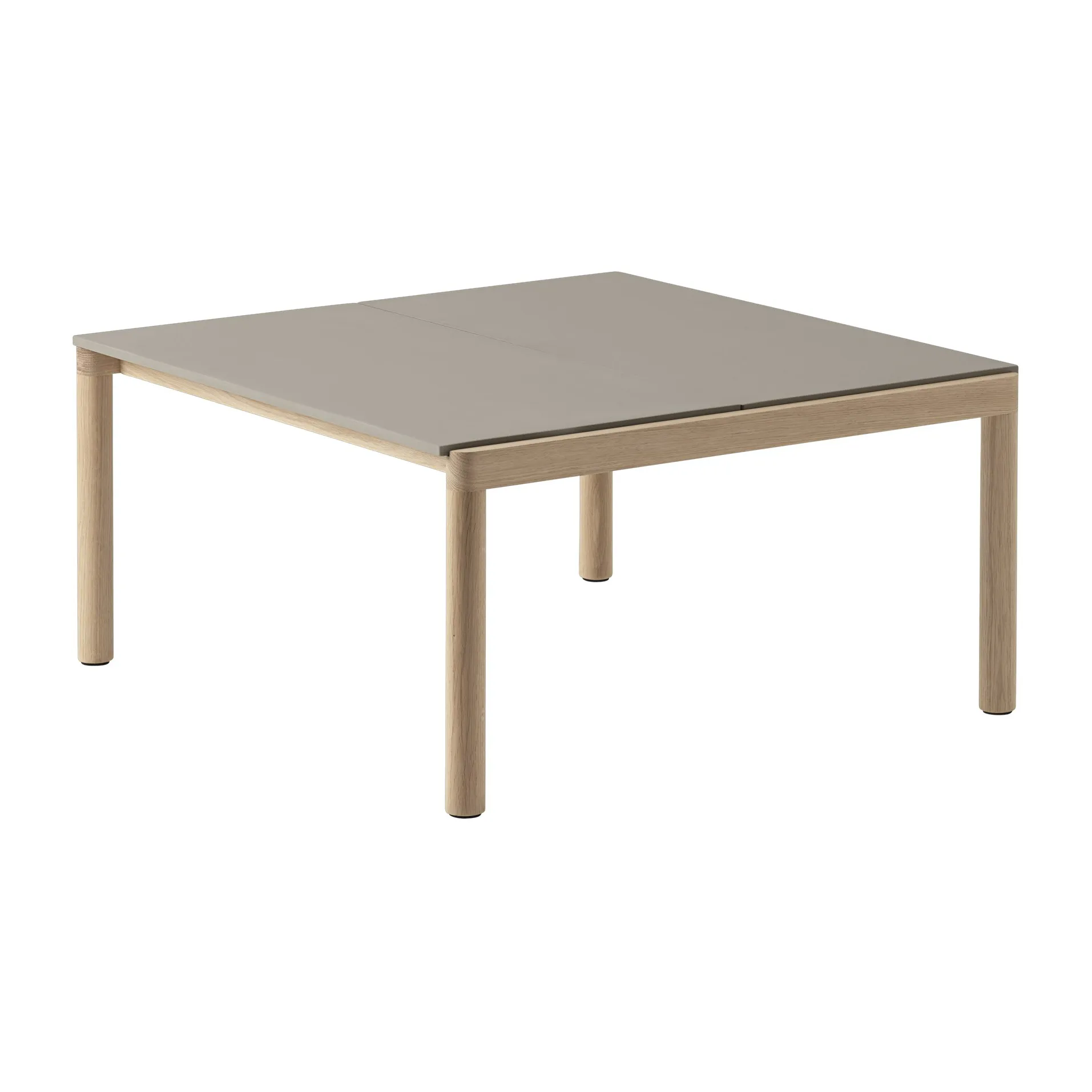 Table basse Couple 2 Plain 80x84x40 cm, Taupe-oak Muuto