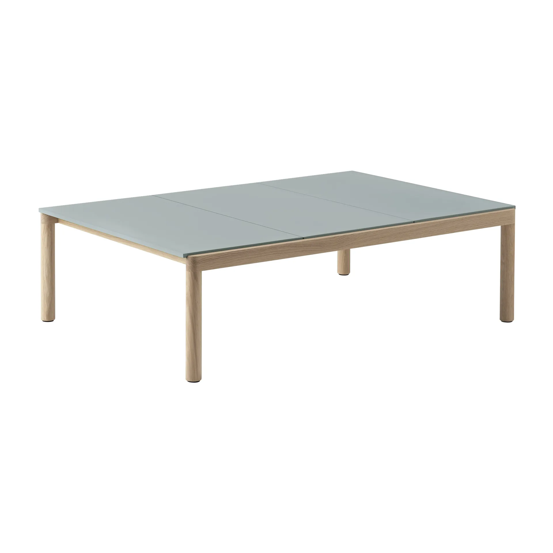 Table basse Couple 3 Plain 120x84x35 cm, Pale blue-oak Muuto