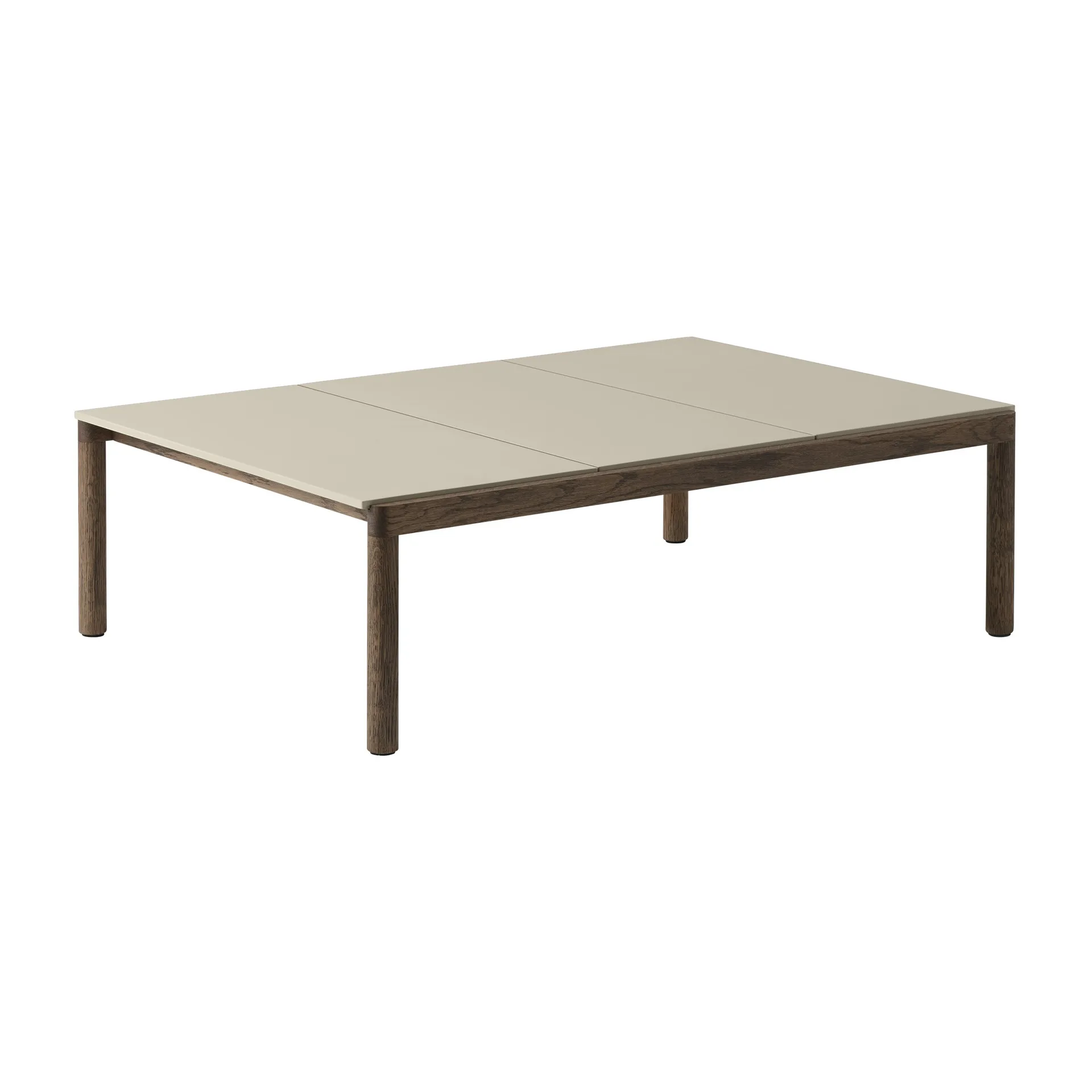 Table basse Couple 3 Plain 120x84x35 cm, Sand-dark oiled oak Muuto