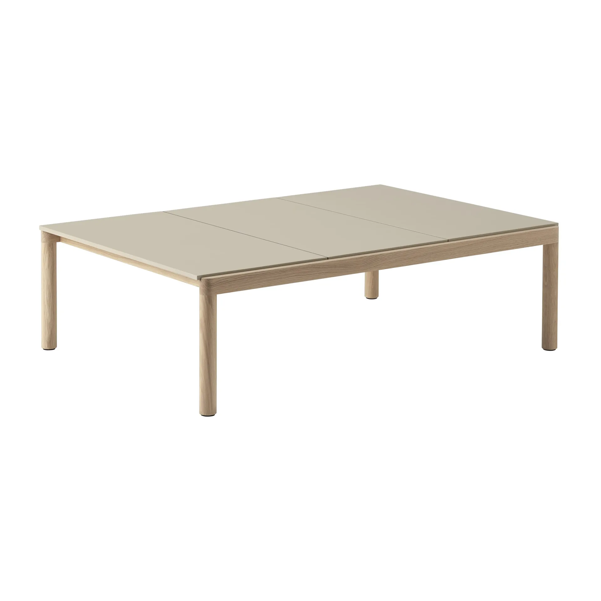 Table basse Couple 3 Plain 120x84x35 cm, Sand-oak Muuto