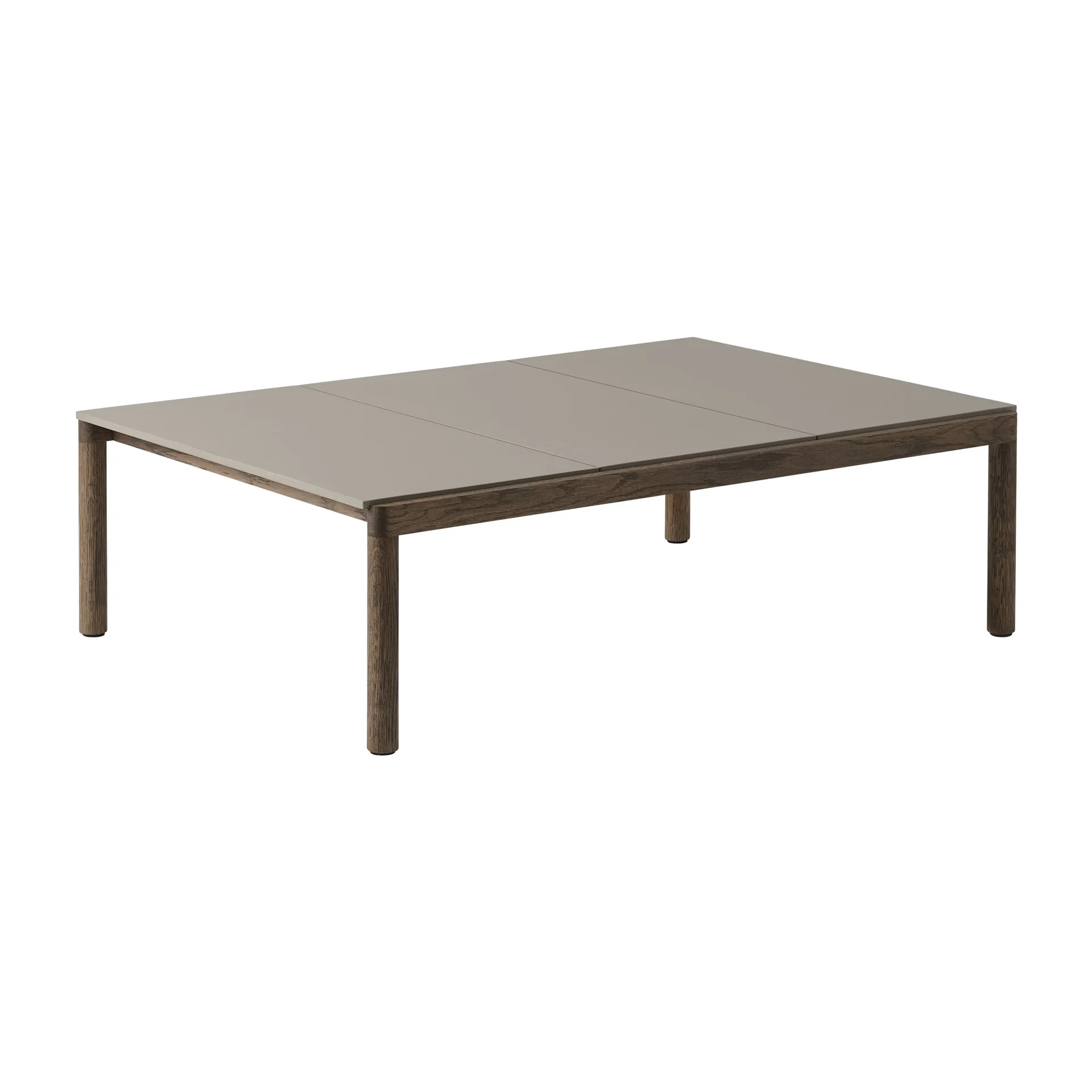 Table basse Couple 3 Plain 120x84x35 cm, Taupe-dark oiled oak Muuto