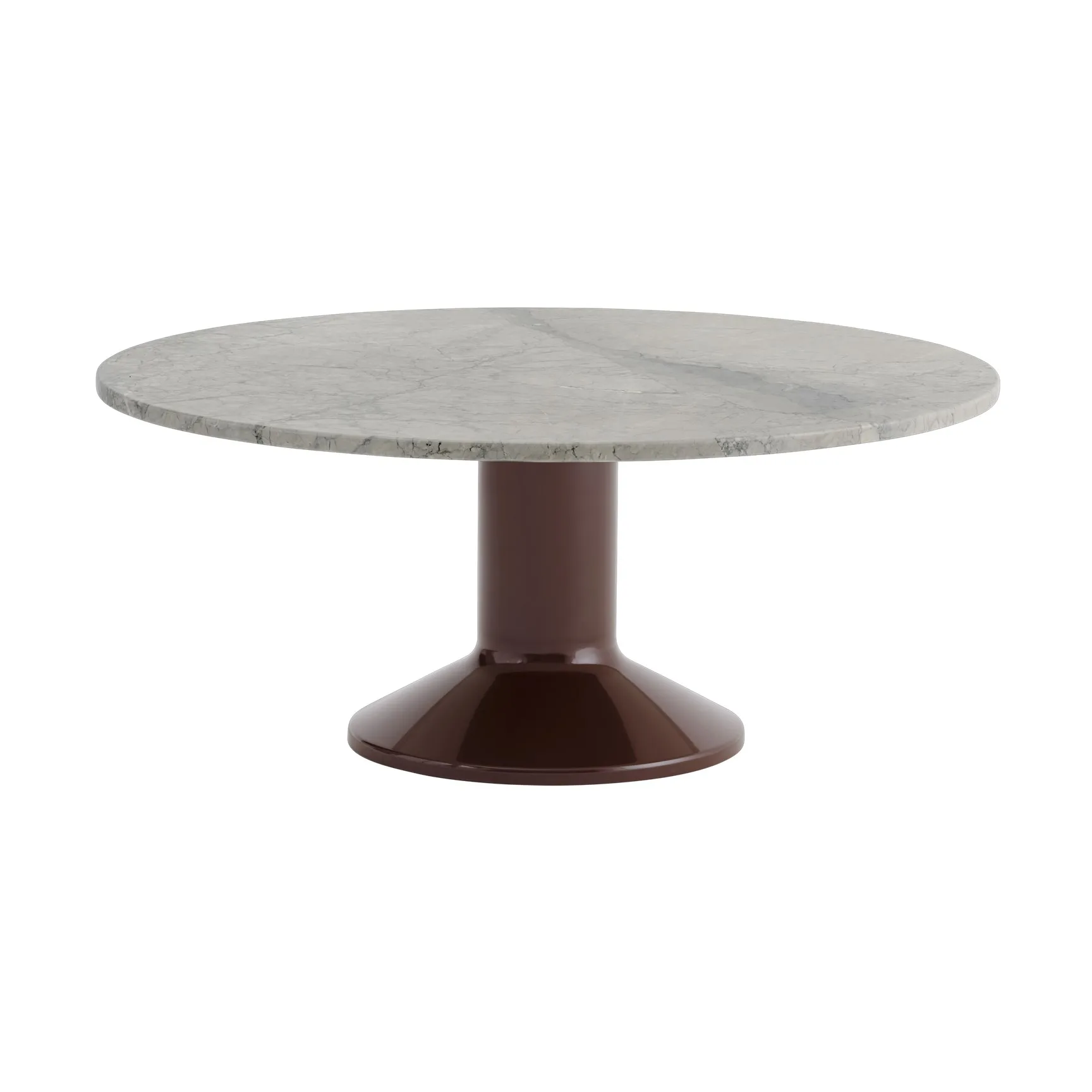 Table basse Midst, Grey marble-dark red, Ø90 cm Muuto