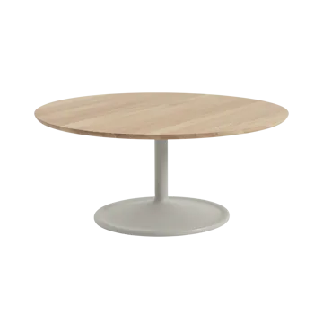 Table basse Soft Ø95 cm - Solid oak-grey - Muuto