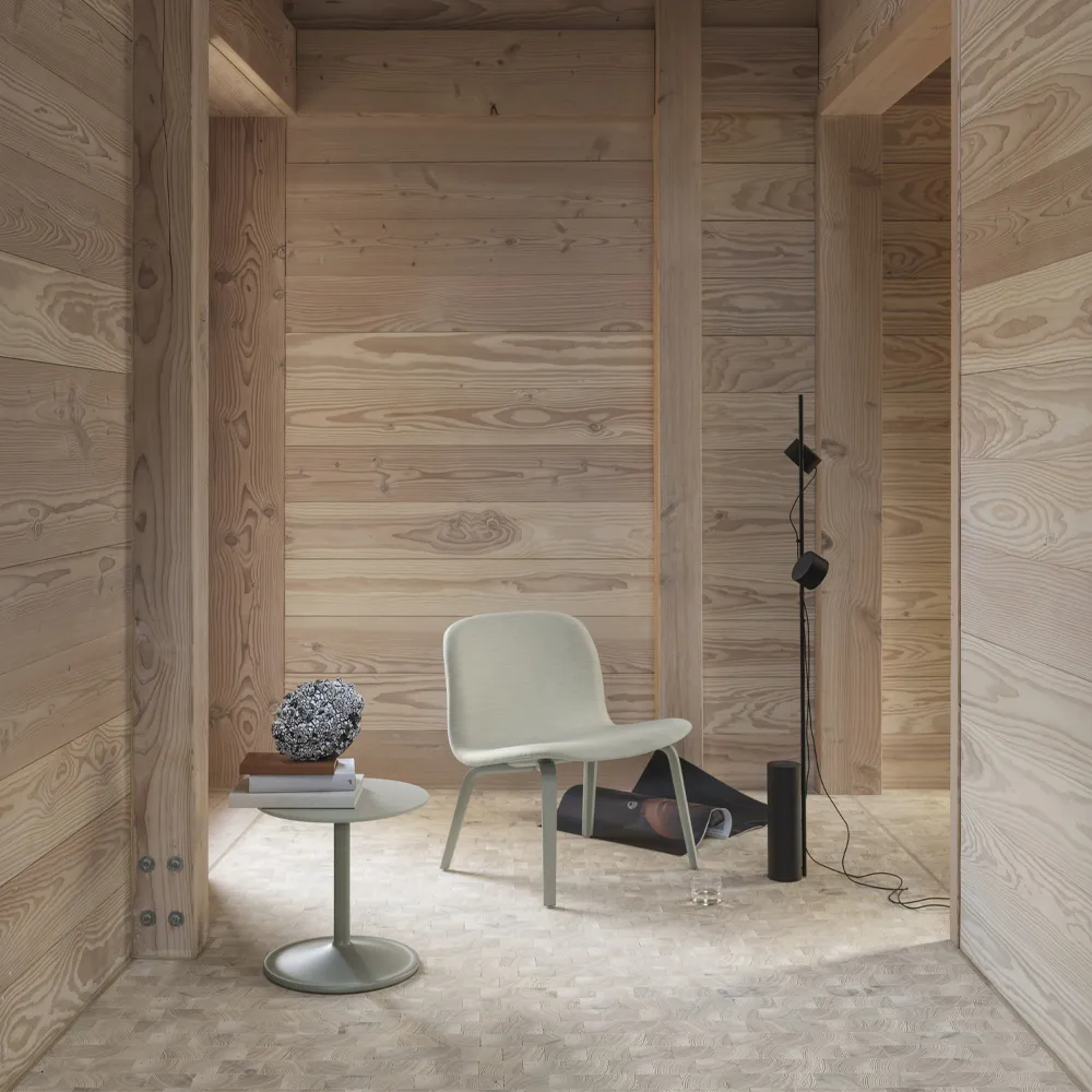 Table d'appoint Soft Ø41cm, Orange laminate H: 40 cm Muuto