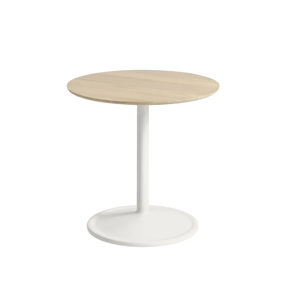 Table d'appoint Soft Ø48cm, Oak-Off white H: 48 cm Muuto
