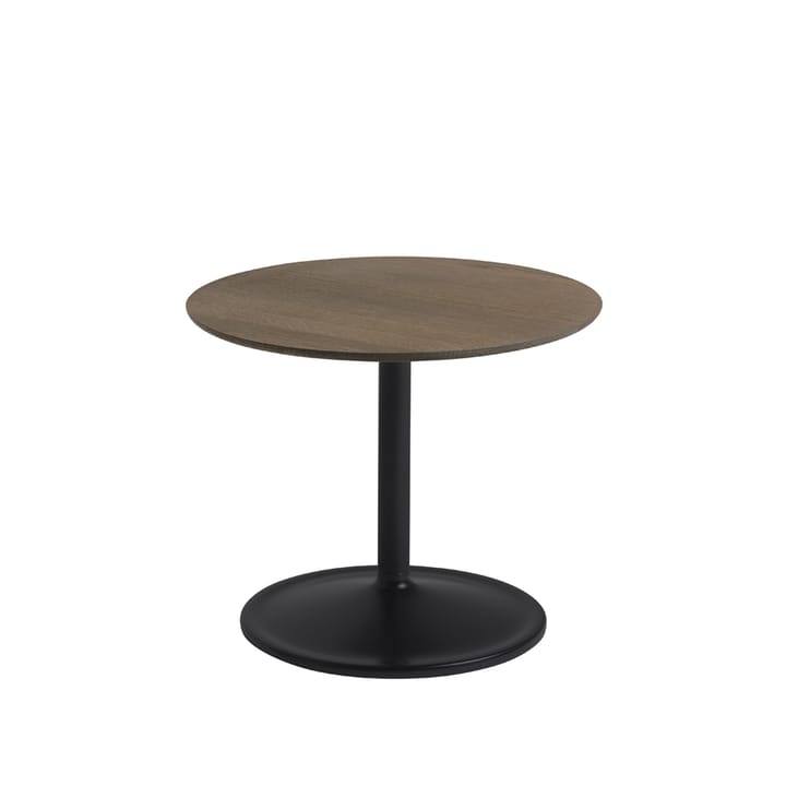 Table d'appoint Soft Ø48cm - Smoked oak-Black H: 40 cm - Muuto