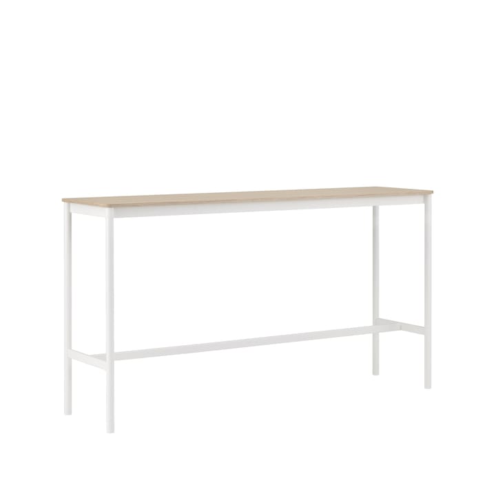Table de bar Base High - oak, structure blanche, bord en contreplaqué, l50 L190 H105 - Muuto